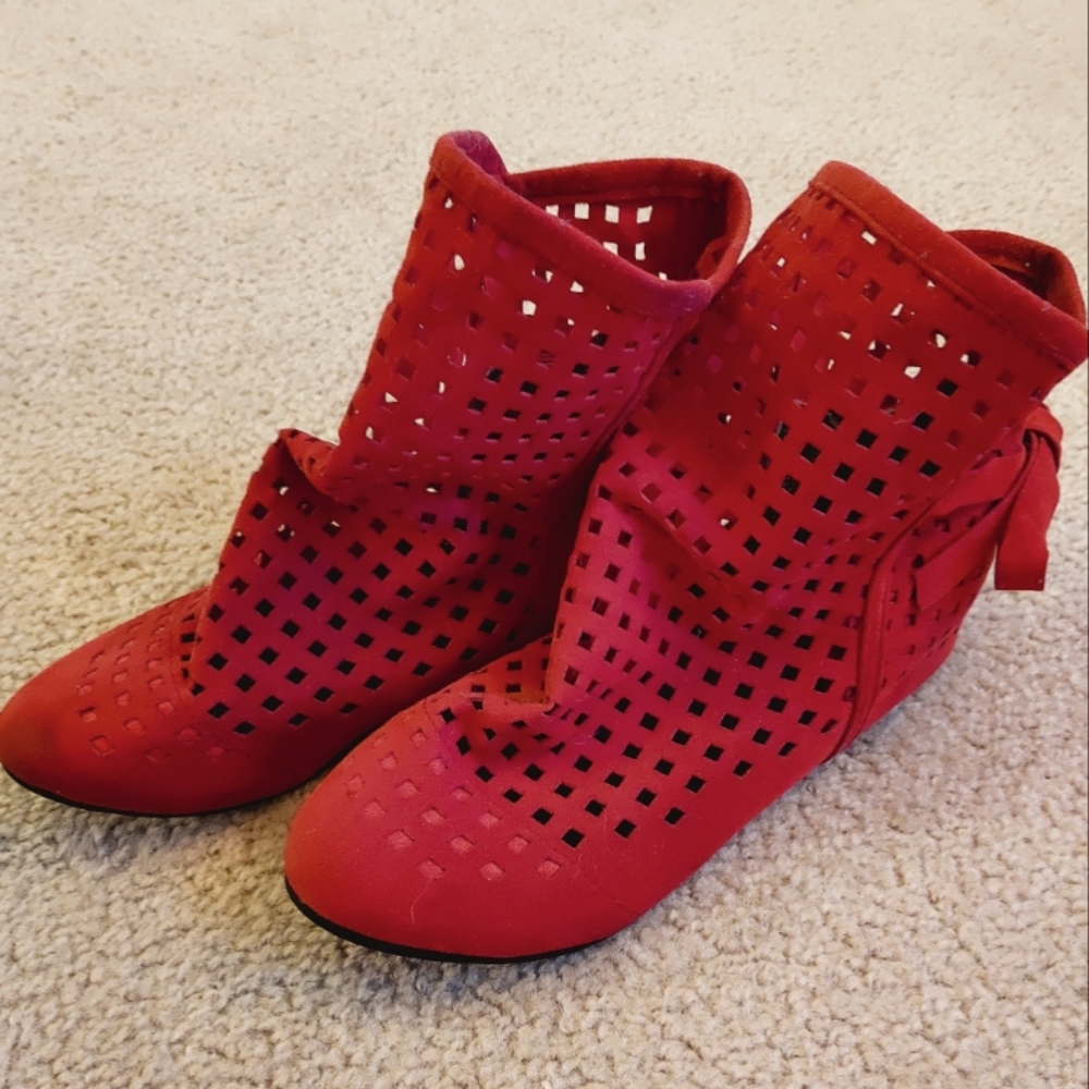 Red Ankle Boots for Women